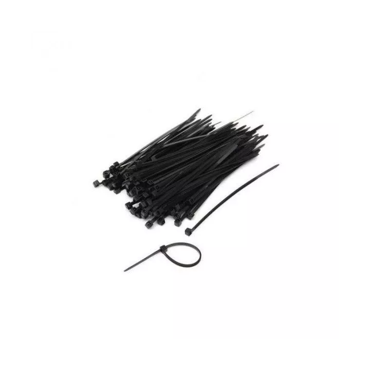 LOT DE 100 COLLIERS DE SERRAGE NYLON 200*3.5MM NOIR