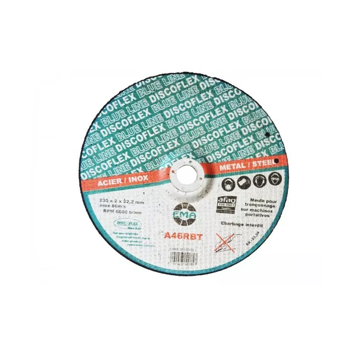 DISQUE COUPE 230*2*22.2 BOMBE POUR ACIER ET INOX BLUE LINE DISQUE COUPE 230*2*22.2 BOMBE POUR ACIER ET INOX BLUE LINE