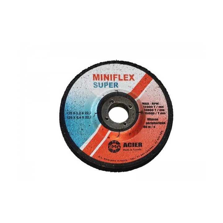 DISQUE EBARBAGE 125*6.4*22,2 POUR ACIER MINIFLEX SUPER DISQUE EBARBAGE 125*6.4*22,2 POUR ACIER MINIFLEX SUPER