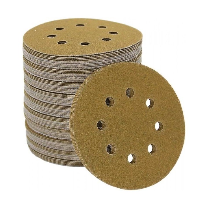 DISQUE ABRASIF AUTO-AGRIPPANT Ø 125MM 8 TROUS P80 ABRAPRO
