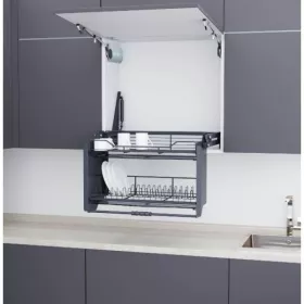 ÉLÉVATEUR ÉTAGÈRE À DEUX COUCHES NOIR 60CM STARAX
