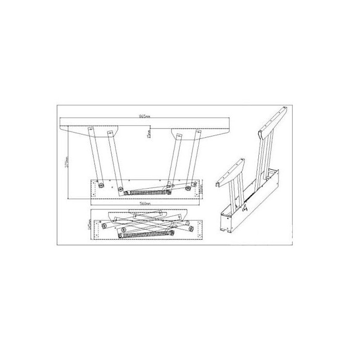 PAIRE MÉCANISME DE TABLE RELEVABLE