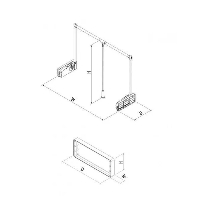 ÉLÉVATEUR DE GARDE-ROBE GRIS S-6013 STARAX