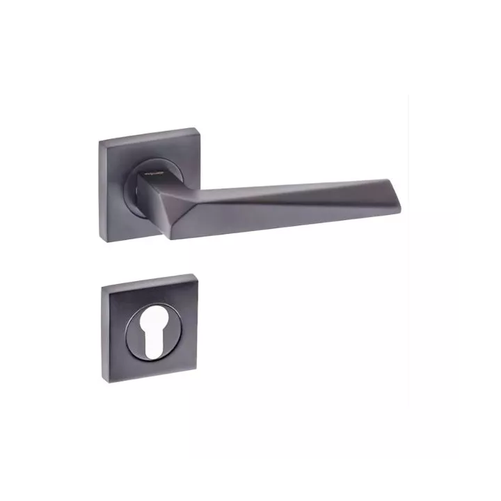 POIGNÉE DE PORTE AVEC ROSACE PRIZMA GRAND TROU GRIS DOGANLAR POIGNÉE DE PORTE AVEC ROSACE PRIZMA GRAND TROU GRIS DOGANLAR