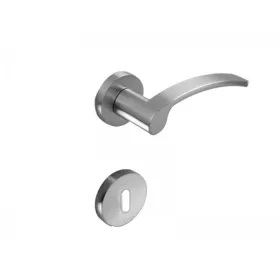 POIGNÉE DE PORTE AVEC ROSACE MIA TROU DE CLÉ SATINÉ CEBI