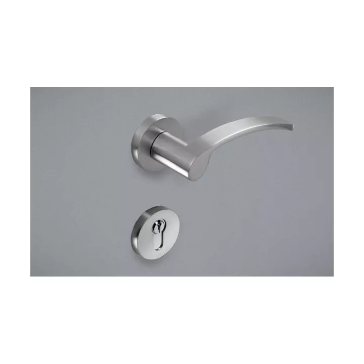POIGNÉE DE PORTE AVEC ROSACE MIA TROU DE CYLINDRE SATINÉ CEBI POIGNÉE DE PORTE AVEC ROSACE MIA TROU DE CYLINDRE SATINÉ CEBI