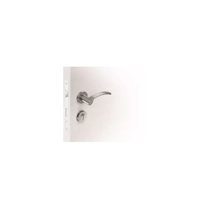 POIGNÉE DE PORTE AVEC ROSACE MIA TROU DE CYLINDRE SATINÉ CEBI POIGNÉE DE PORTE AVEC ROSACE MIA TROU DE CYLINDRE SATINÉ CEBI