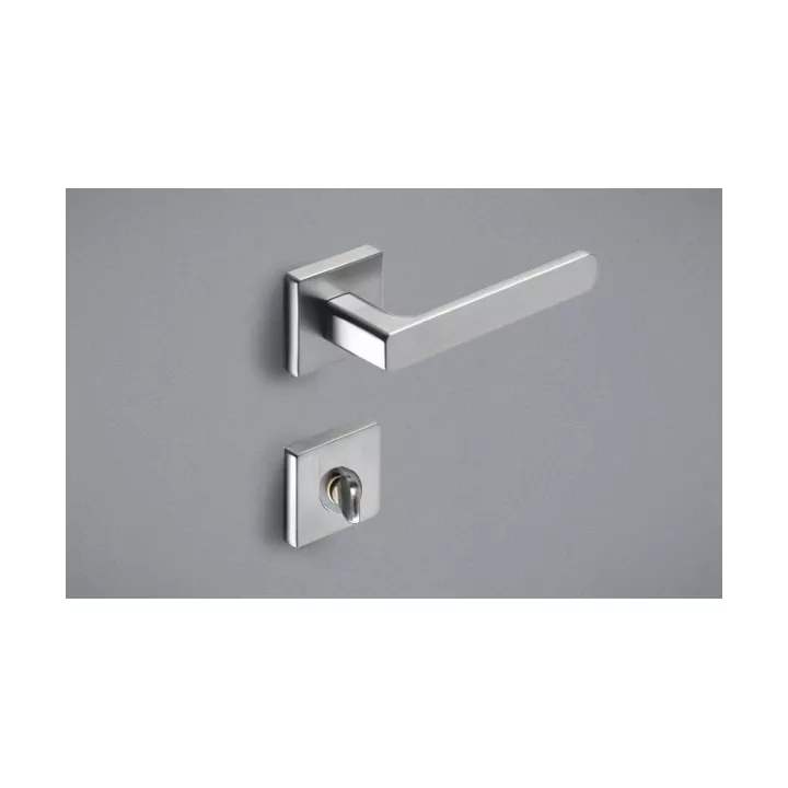 POIGNÉE DE PORTE AVEC ROSACE NANUSQ CONDAMNATION SATINÉ CEBI