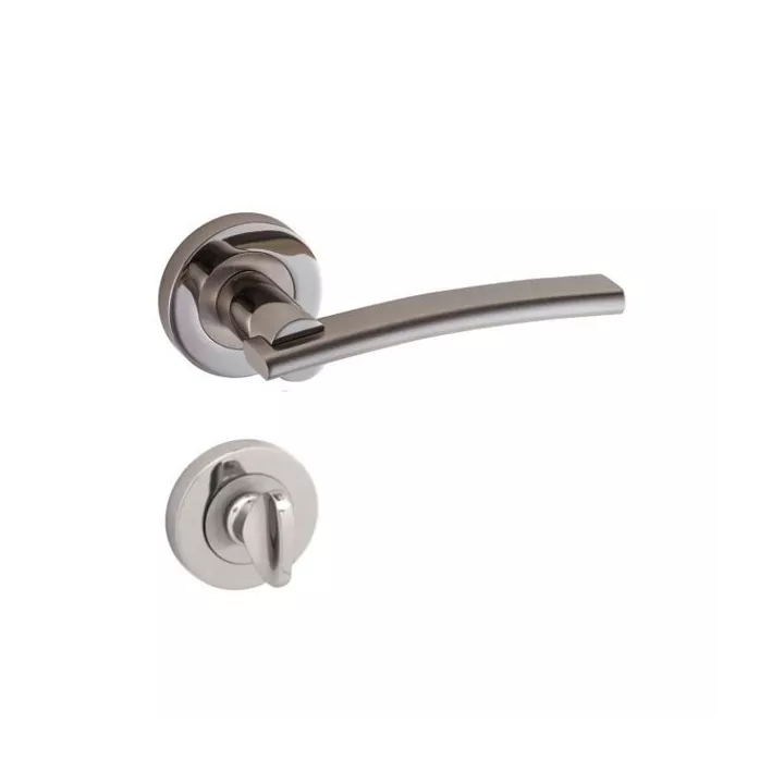 POIGNEE DE PORTE AVEC ROSACE LAMA CONDAMNATION SATINE-CHROME DOGANLAR