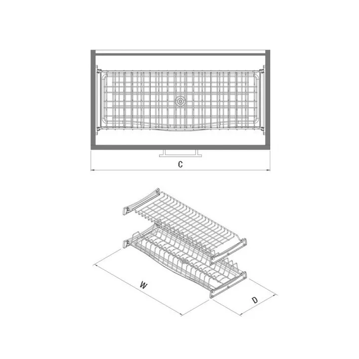 PORTE ASSIETTE ET VERRE AVEC PLATEAU EN PLASTIQUE 90CM S-5166 STARAX