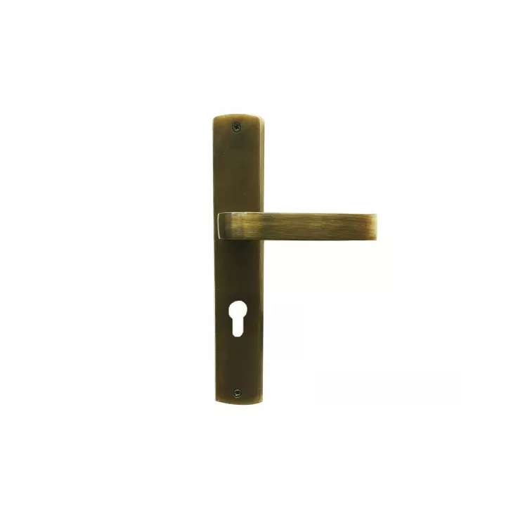 POIGNÉE DE PORTE SUR PLAQUE TUTKU GRAND TROU BRONZE OLIFKA DOGANLAR