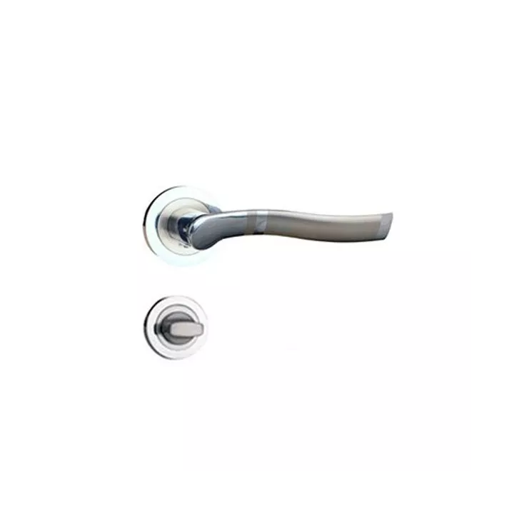 POIGNEE DE PORTE AVEC ROSACE 8055 CONDAMNATION CHROME-SATINE DELIA