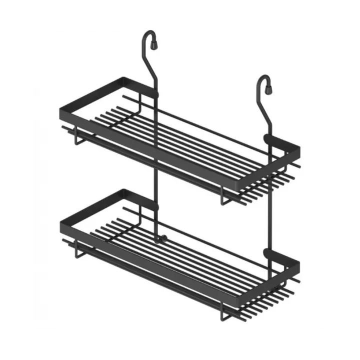 PORTE ÉPICES ACCROCHABLE À DEUX NIVEAUX NOIR STARAX PORTE ÉPICES ACCROCHABLE À DEUX NIVEAUX NOIR STARAX