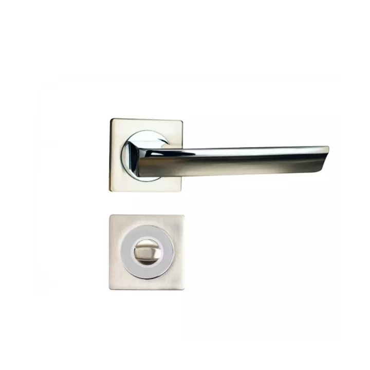 POIGNEE DE PORTE AVEC ROSACE 80202 CONDAMNATION CHROME-SATINE DELIA
