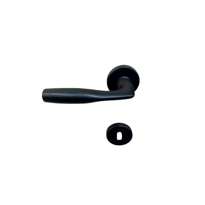 POIGNÉE DE PORTE AVEC ROSACE PETIT TROU NOIR MAT SICURO