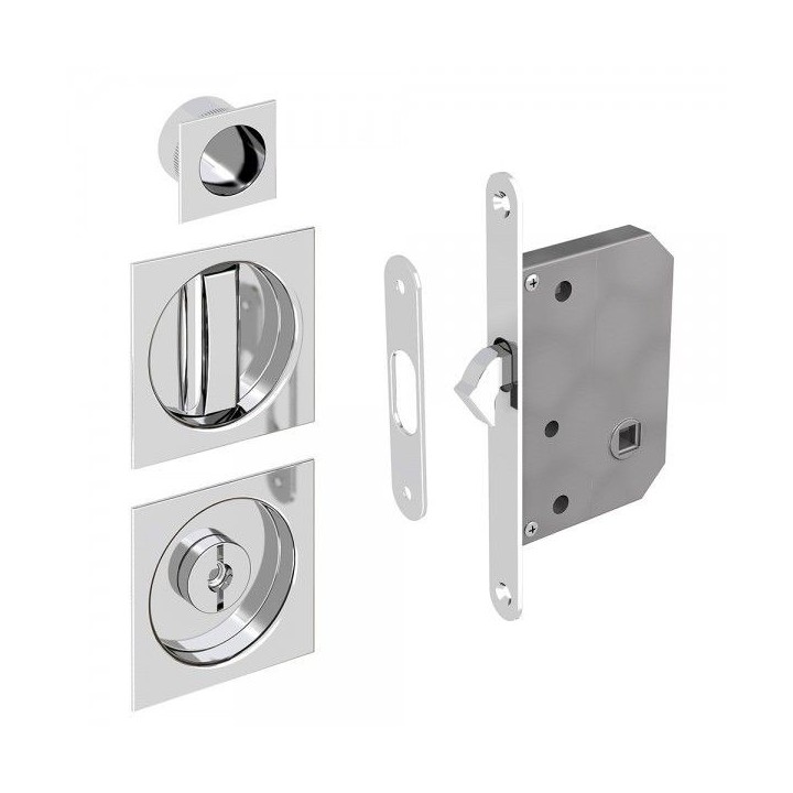 KIT SERRURE À MORTAISER POUR PORTE COULISSANTE ARGENT FROSIO BORTOLO