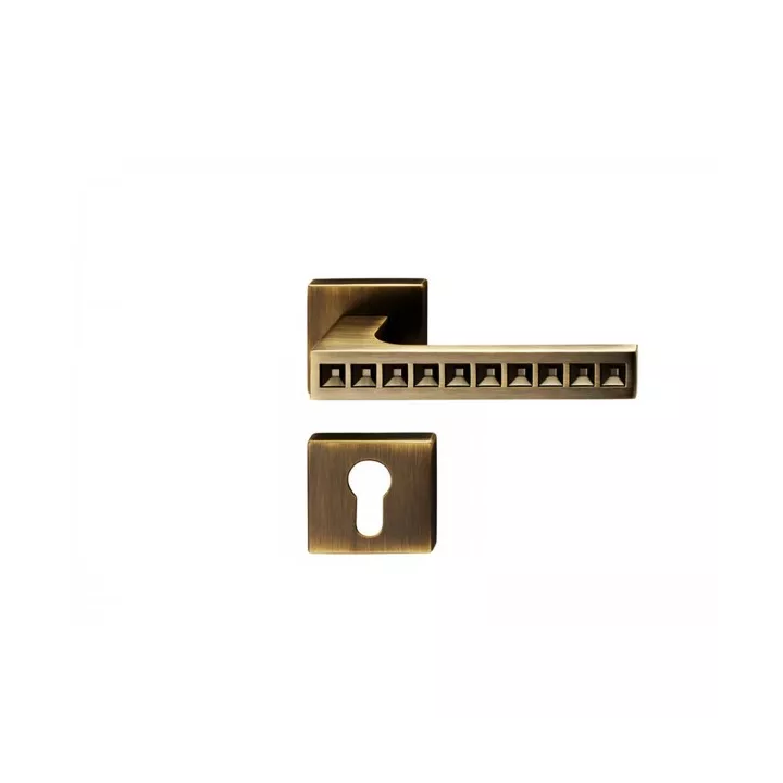 POIGNÉE DE PORTE AVEC ROSACE 905579 TROU DE CYLINDRE BRONZE DELIA