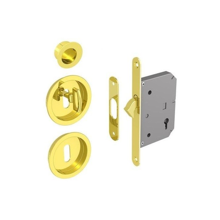 KIT SERRURE À CLÉ POUR PORTE COULISSANTE DORÉ FROSIO BORTOLO