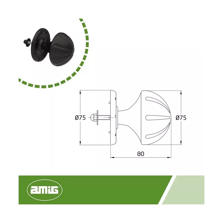 BOUTON DE PORTE NOIR MAT MOD.16 AMIG BOUTON DE PORTE NOIR MAT MOD.16 AMIG