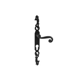 POIGNÉE DE PORTE SUR PLAQUE GRAND TROU EN NOIR JAIROL