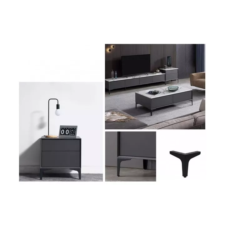 SABOT DE MEUBLE NOIR INCLINÉ H13 CM SABOT DE MEUBLE NOIR INCLINÉ H13 CM