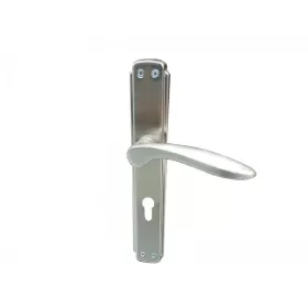 POIGNÉE DE PORTE SUR PLAQUE MIRAMAR TROU DE CYLINDRE SATIN STAP