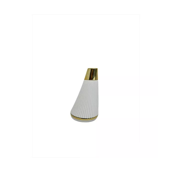 SABOT DE MEUBLE FORME CONIQUE H19CM BLANC/DORÉ SABOT DE MEUBLE FORME CONIQUE H19CM BLANC/DORÉ