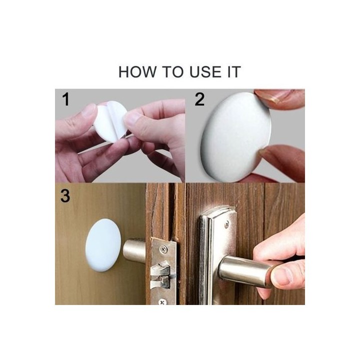 LOT DE 2 BUTÉES DE PORTE ADHÉSIF POUR POIGNÉE AMIG