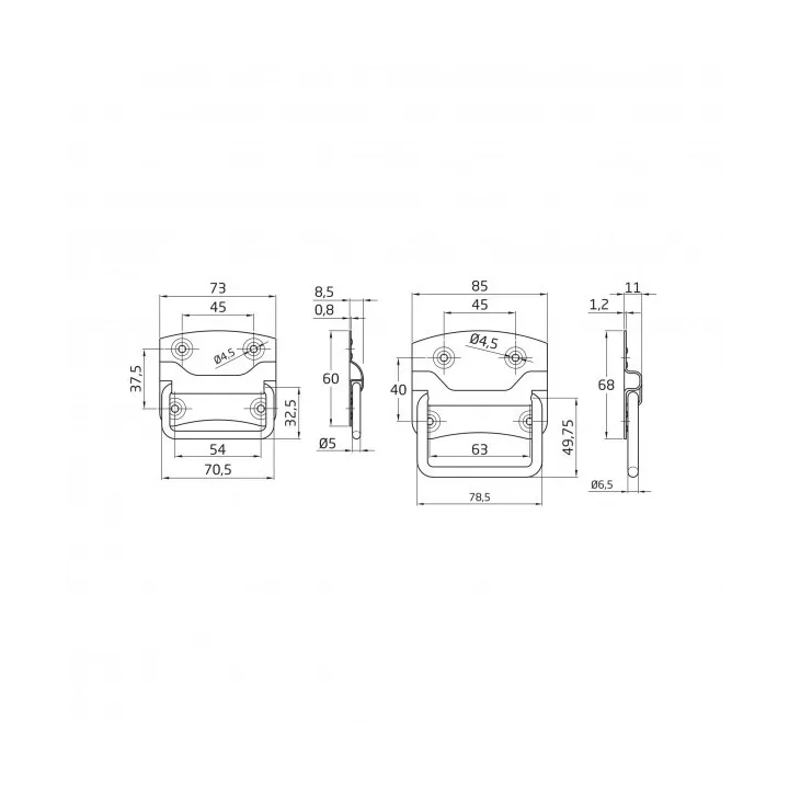 POIGNÉE MEUBLE 85x68 MM MOD.900 AMIG