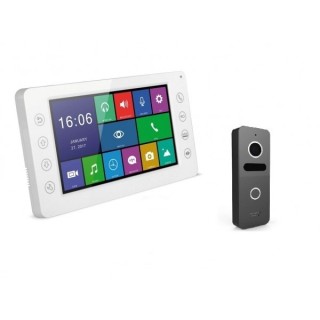 VIDEOPHONE ANGELA MONITEUR BLANC X2 7 AVEC PLAQUE DE RUE LOTUS SOMEF