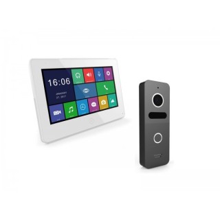 VIDEOPHONE LYDIA MONITEUR BLANC 7 AVEC PLAQUE DE RUE LOTUS SOMEF