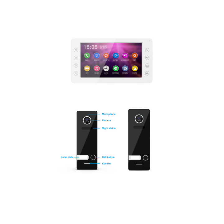 VIDEOPHONE ANGELAX2 BLANC AVEC 1 PLAQUE DE RUE SOMEF