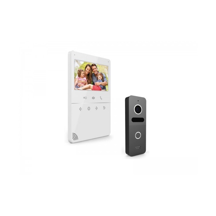 VIDEOPHONE STELLA X1 MONITEUR BLANC 4,3 AVEC PLAQUE DE RUE LOTUS SOMEF
