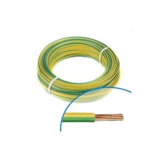FIL SOUPLE H07VK6 VERT JAUNE 100M