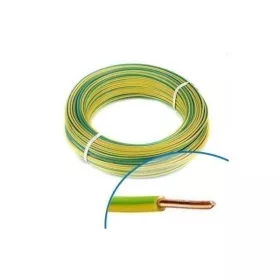 FIL RIGIDE H07VU6 VERT JAUNE 100M