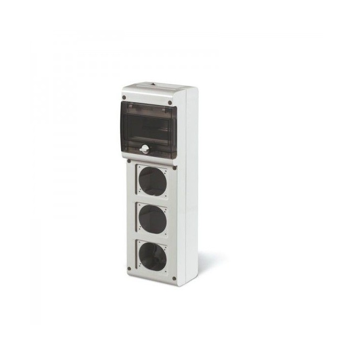 COFFRET ÉLECTRIQUE ÉTANCHE 6 MODULES 3 TROUS SCAME COFFRET ÉLECTRIQUE ÉTANCHE 6 MODULES 3 TROUS SCAME
