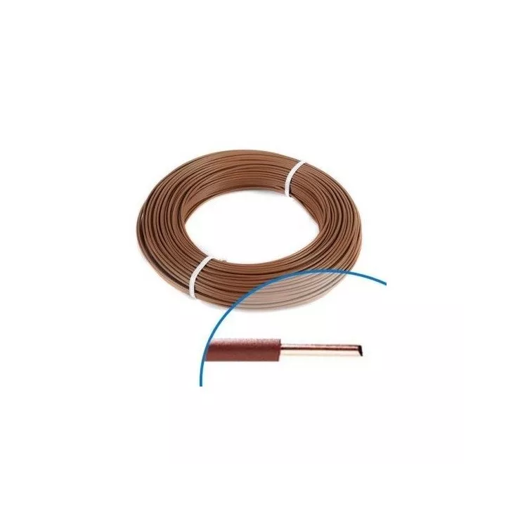 FIL RIGIDE H07VU1.5 MARRON 100M