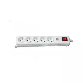 BLOC MULTIPRISE 5 PRISES 2P+T AVEC INTERRUPTEUR ET 2 CHARGEURS USB 1,40M SIMEF
