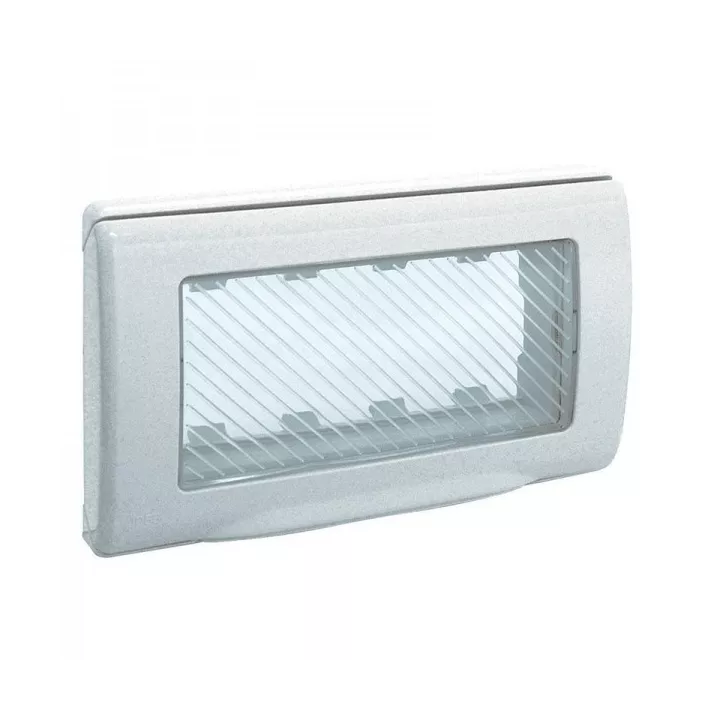 PLAQUE ÉTANCHE ENCASTRÉE RECTANGULAIRE 4 MODULES 45 BLANC SOMEF PLAQUE ÉTANCHE ENCASTRÉE RECTANGULAIRE 4 MODULES 45 BLANC SOMEF