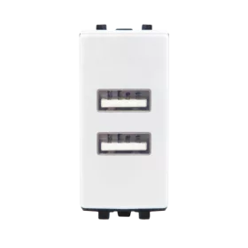 PRISE USB DOUBLE BLANC ALPHA