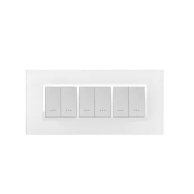 PLAQUE PRESTIGE EN VERRE BLANC 6MODULES ALPHA