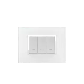 PLAQUE PRESTIGE EN VERRE BLANC 3MODULES ALPHA