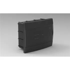 COFFRET ENCASTRÉ 8 MODULES NOIR PORTE FUMÉE HOROZ ELECTRIC