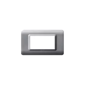 PLAQUE TECHNOPOLYMERE 44 RECTANGULAIRE ARGENT OPAQUE 4 MODULES SOMEF