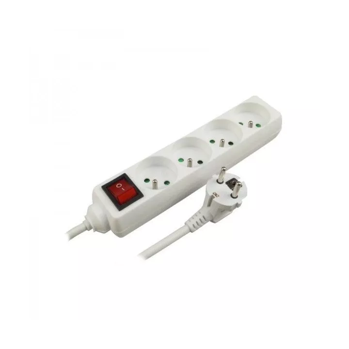 BLOC MULTIPRISE 4 PRISES 2P+T AVEC INTERRUPTEUR STIEL