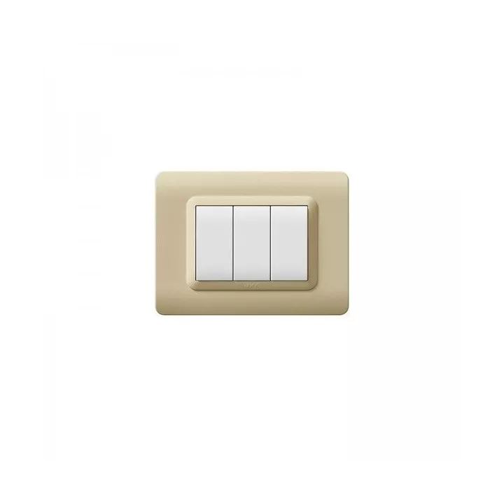 PLAQUE RECTANGULAIRE 3 MODULES CHAMPAGNE 44 SOMEF