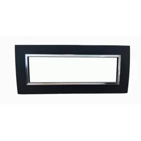 PLAQUE RECTANGULAIRE 7 MODULES NOIR MAT CHROMÉ SYS43 SOMEF