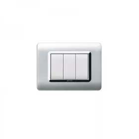 PLAQUE TECHNOPOLYMERE 44 RECTANGULAIRE GRIS 3 MODULES SOMEF