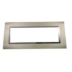 PLAQUE RECTANGULAIRE 6 MODULES CHAMPAGNE CHROMÉ NOVA SYS45 SOMEF