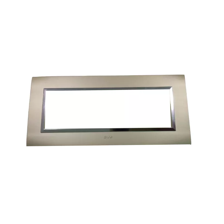 PLAQUE RECTANGULAIRE 6 MODULES CHAMPAGNE CHROMÉ NOVA SYS45 SOMEF
